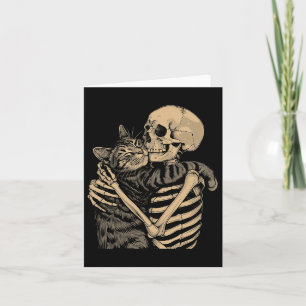 Skeletts Umarmung KatzenHalloween Katze Lover Katz Karte