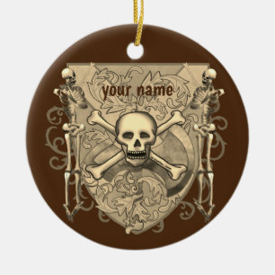 Skelettschädel Keramik Ornament