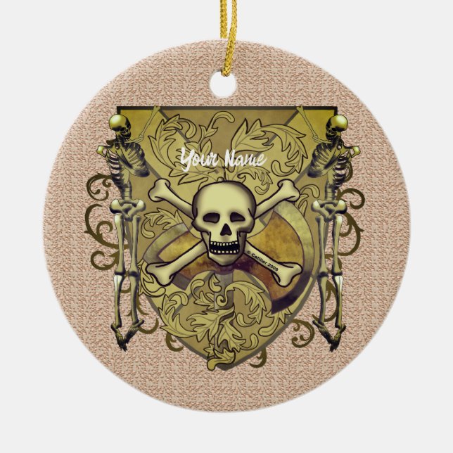 Skelettschild Keramik Ornament (Vorne)