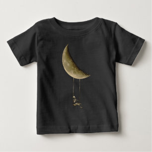 Skelettschwung auf dem Mond, Niedliches Halloween Baby T-shirt