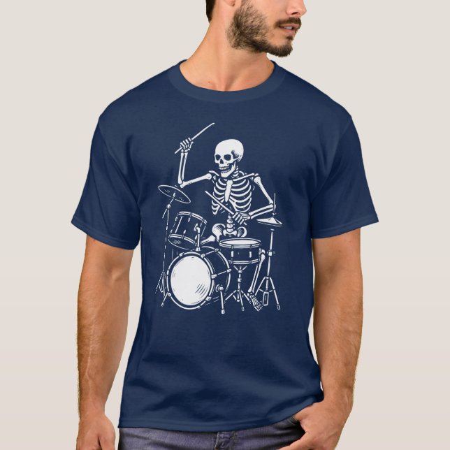 Skelettspiele über Trommeln T-Shirt (Vorderseite)
