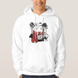 Skelettspinne & rotes Kaninchen Goth Terrarium Hoodie