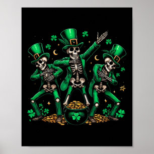 Skeletttanz am St. Patrick's Day Kleeblatt1 Poster