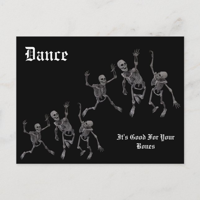 Skeletttanz Postkarte (Vorderseite)
