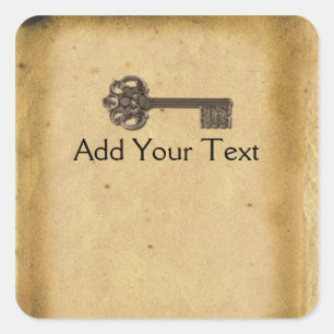 Skeletttasten Quadratischer Aufkleber