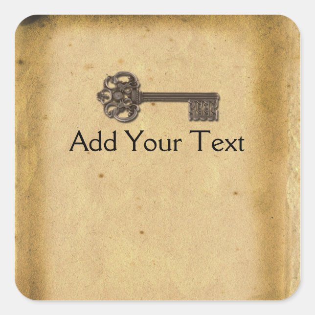 Skeletttasten Quadratischer Aufkleber (Vorderseite)