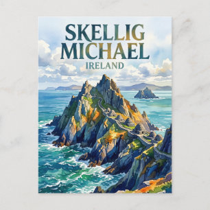 Skellig Michael, Portmagee, County Kerry, Irland Postkarte