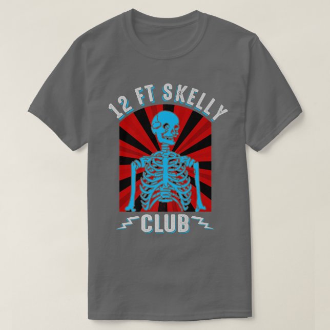 Skelly Club Halloween, 12 Fuß Skelett Appre T-Shirt (Design vorne)