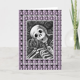 SKELLY & JACK GOTH HALLOWEEN GREETKARTE Leere Karte