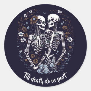 Skelton Lovers bis zum Tod, uns Teil Runder Aufkleber