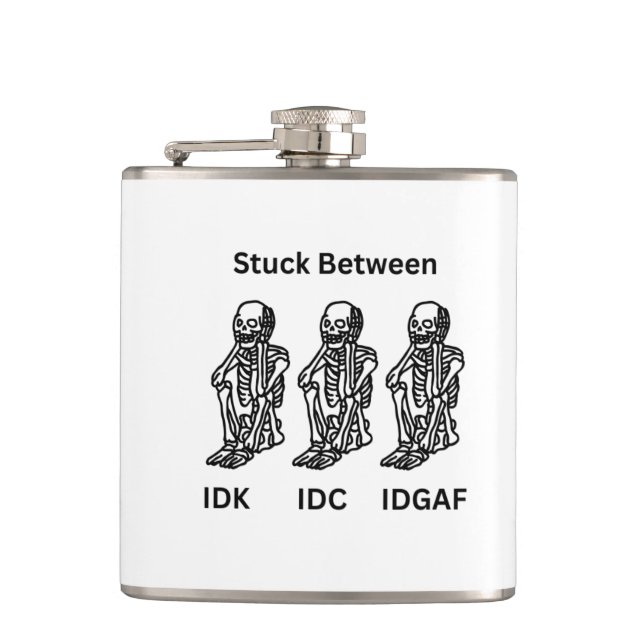 Skelton steckte an einem flachmann (Vorderseite)