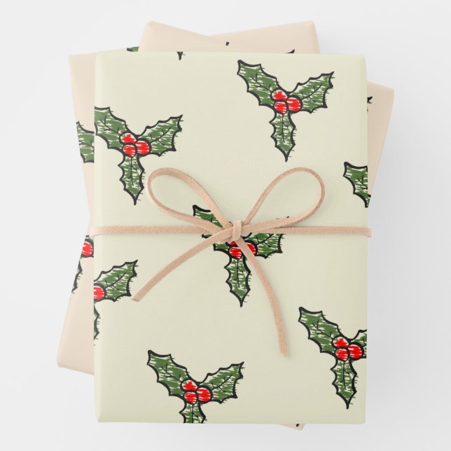 Skeptische Mistel-Weihnachten Geschenkpapier Set (Beispiel)