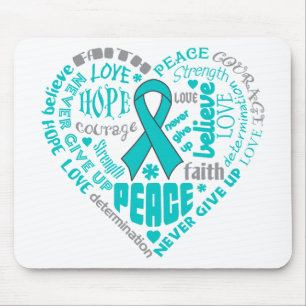 Skerodermie-Bewusstseins-Herz-Wörter Mousepad
