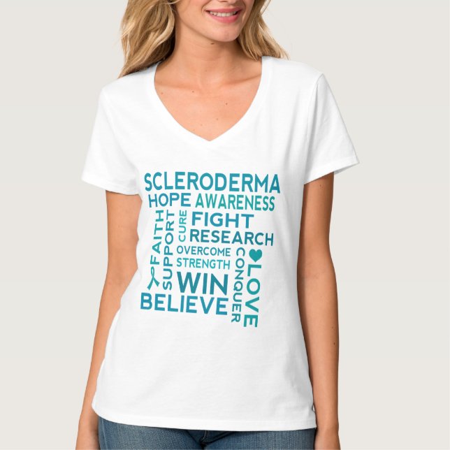 Skerodermie-Bewusstseins-Wort-Wolken-StützT - T-Shirt (Vorderseite)