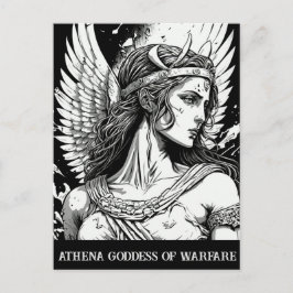 Sketch Art Athena Goddess of Warfare Postcard Postkarte