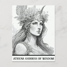 Sketch Art Athena Göttin der Weisheit Postkarte