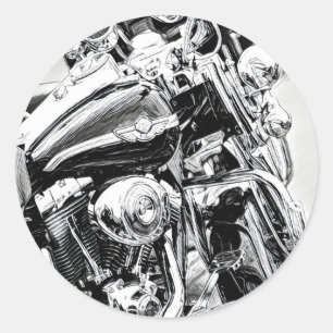 Sketch-Aufkleber für Motorräder Runder Aufkleber
