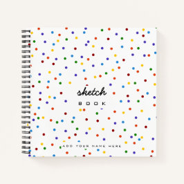 Sketch Book White Rainbow Polka Dot Notebook Notizbuch