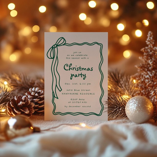 Sketch Bow Frame Weihnachtsgebäck Party Einladung (Von Creator hochgeladen)