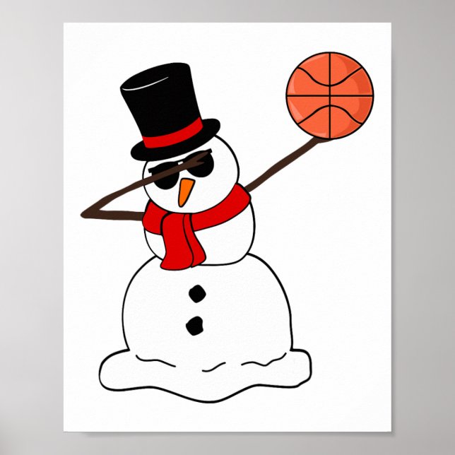Sketch Dabbing Snowman Frische Pasta machen Poster (Vorne)