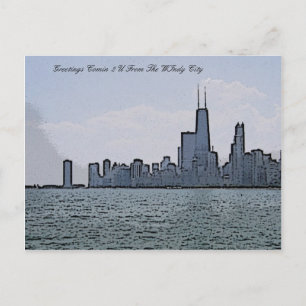Sketch der herrlichen Chicago Skyline Postkarte