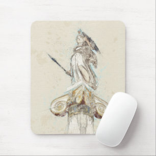 Sketch der Statue von Athena, Griechenland Reise Mousepad
