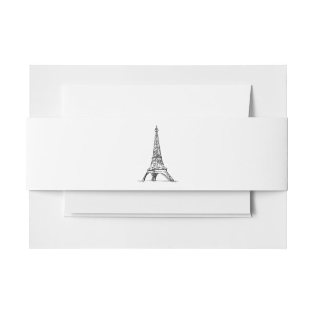 Sketch Eiffel Tower Wedding Einladungsbanderole (Vorderseite Beispiel)