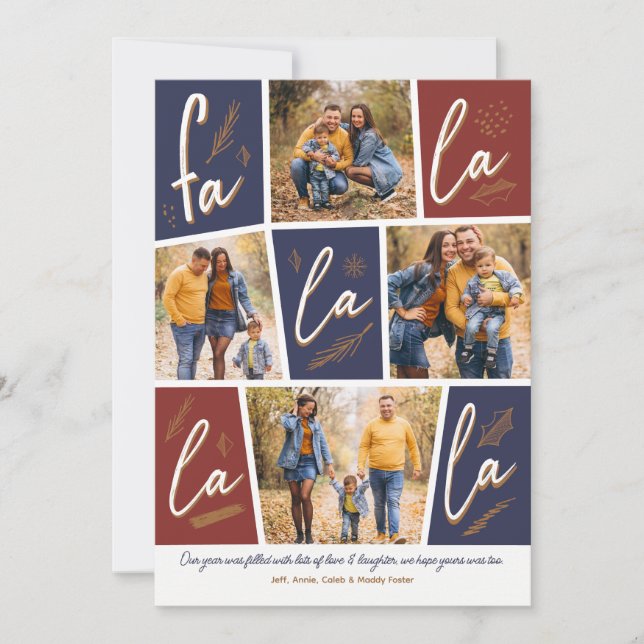 Sketch Fa La La La La La La Vier Foto Weihnachten (Vorderseite)