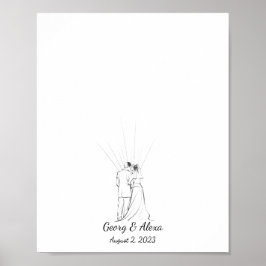 Sketch Fingerprint Gästebuch für Hochzeitspaare
