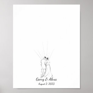 Sketch Fingerprint Gästebuch für Hochzeitspaare