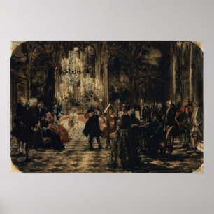 Sketch for The Flute Concert, 1852 Poster