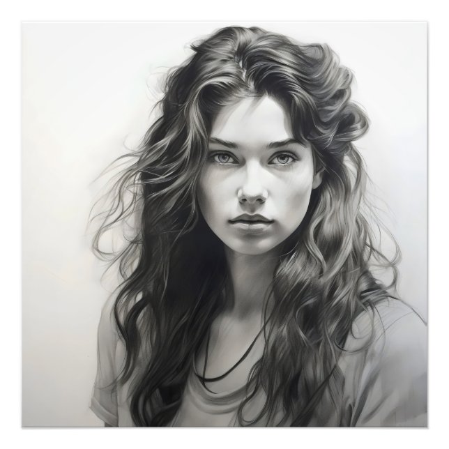 Sketch Girl Fotodruck (Vorne)