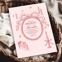 Sketch Hand Drawn Bow Babydusche