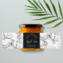 Sketch hausgemachte Apple Jam Wrap-around Label Wasserflaschenetikett