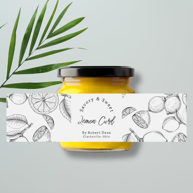 Sketch hausgemachte Lemon Curd Wrap-around Label Wasserflaschenetikett (Von Creator hochgeladen)