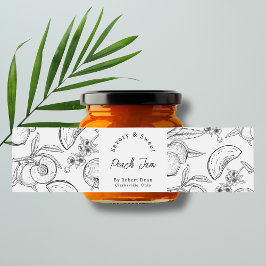 Sketch hausgemachte Peach Jam Wrap-around Label Wasserflaschenetikett