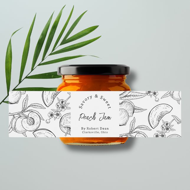 Sketch hausgemachte Peach Jam Wrap-around Label Wasserflaschenetikett (Von Creator hochgeladen)