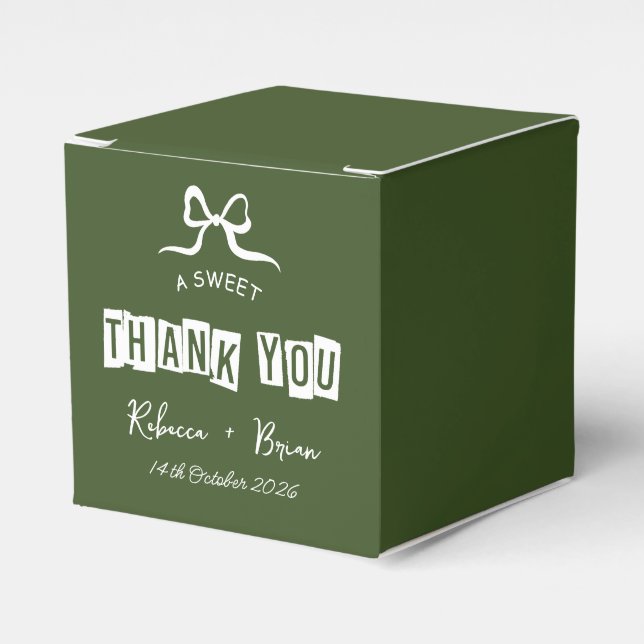 Sketch-Hochzeit von Green & White Hand Geschenkschachtel (Vorderseite)