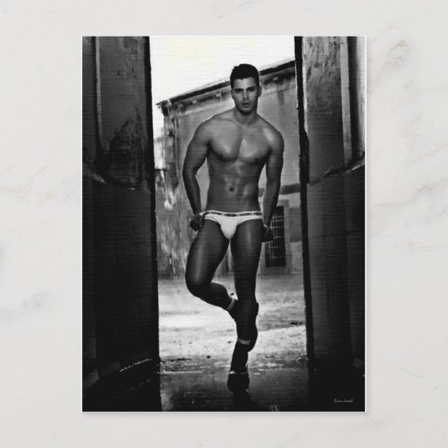 SKETCH: Italienischer Hunk in Briefs Postkarte (Vorderseite)