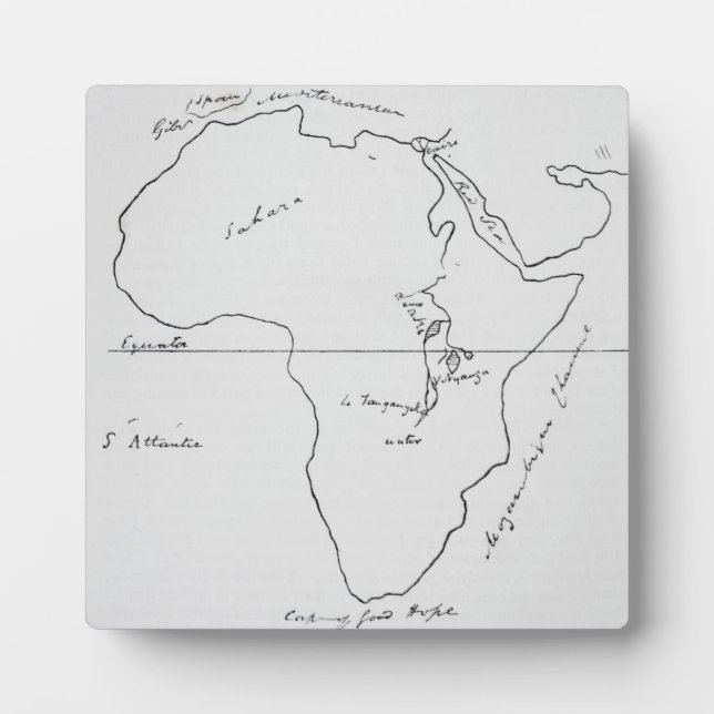 Sketch Map von Afrika Fotoplatte (Vorderseite)