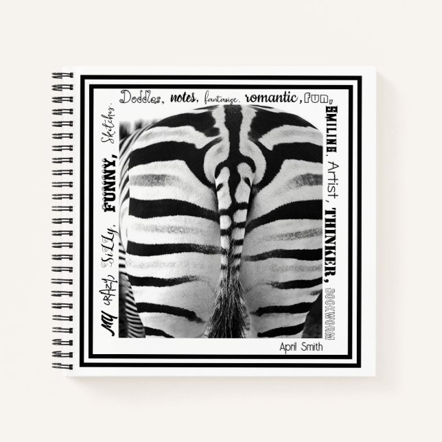 Sketch/Notebook - Zebra B/W-Notebook Notizbuch (Vorderseite)