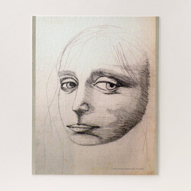 Sketch of a girl. Study of da Vinci by D.C.B. Puzzle (Vertikal)