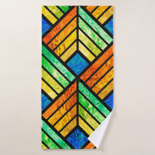 Sketch of a stained glass window. Seamless pattern Badehandtuch