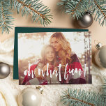 Sketch Overlay | Oh, was Spaß Foto Feiertagskarte<br><div class="desc">Mit diesen Weihnachtsfotos mit Ihrem bevorzugten horizontalen oder landschaftlich orientierten Foto in auffallendem Vollblut. "Oh,  was Spaß!" erscheint am unteren Rand als Text-Overlay in weißer Pinsel mit Schriftzeichen. Personalisieren Sie Ihre Daten mit Ihrem Familiennamen oder Ihren Namen unten. Karten kehren zu reichhaltigem Jägergrün um.</div>