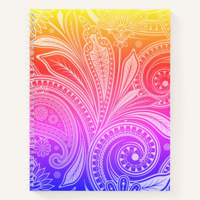 Sketch Pad Notebook-Flora Regenbogen Notizbuch (Vorderseite)