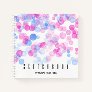 Sketch Pink Blue Bokeh-Effekt Punkte PERSONALISI Notizbuch