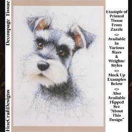 Sketch Style Cute Schnauzer Dog EW4L Decoupage Seidenpapier