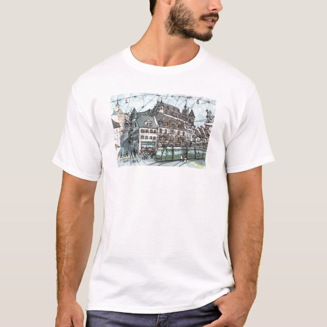Sketch-T - Shirt Basel Schweiz (Vorderseite)