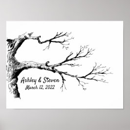 Sketch Thumbprint Tree Guest Book Poster