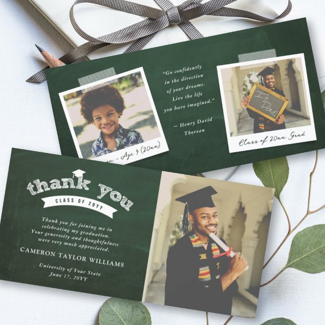 Sketch-Typografie-Graduierungskappen-Foto Dankeskarte (Von Creator hochgeladen)